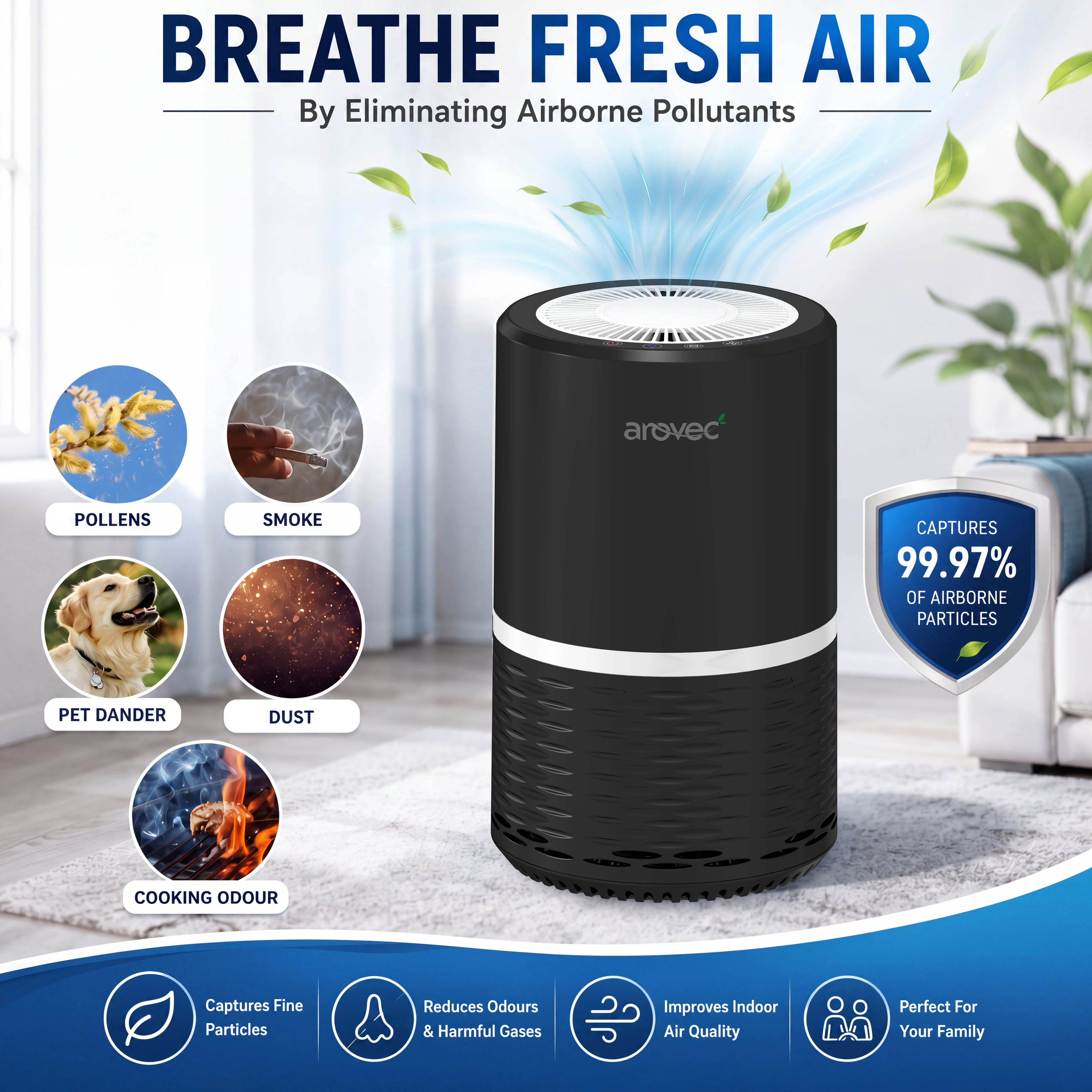 AROVEC True HEPA Air Purifier, AV-P152B