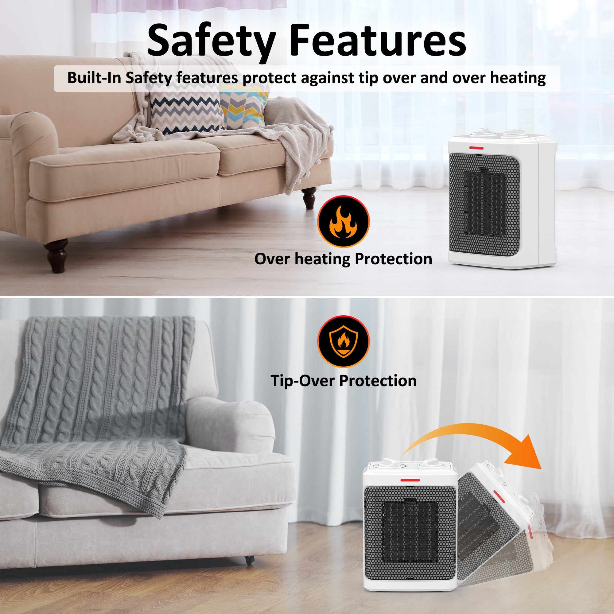 AROVEC 1800W Ceramic Space Heater, AVHT-FC180N