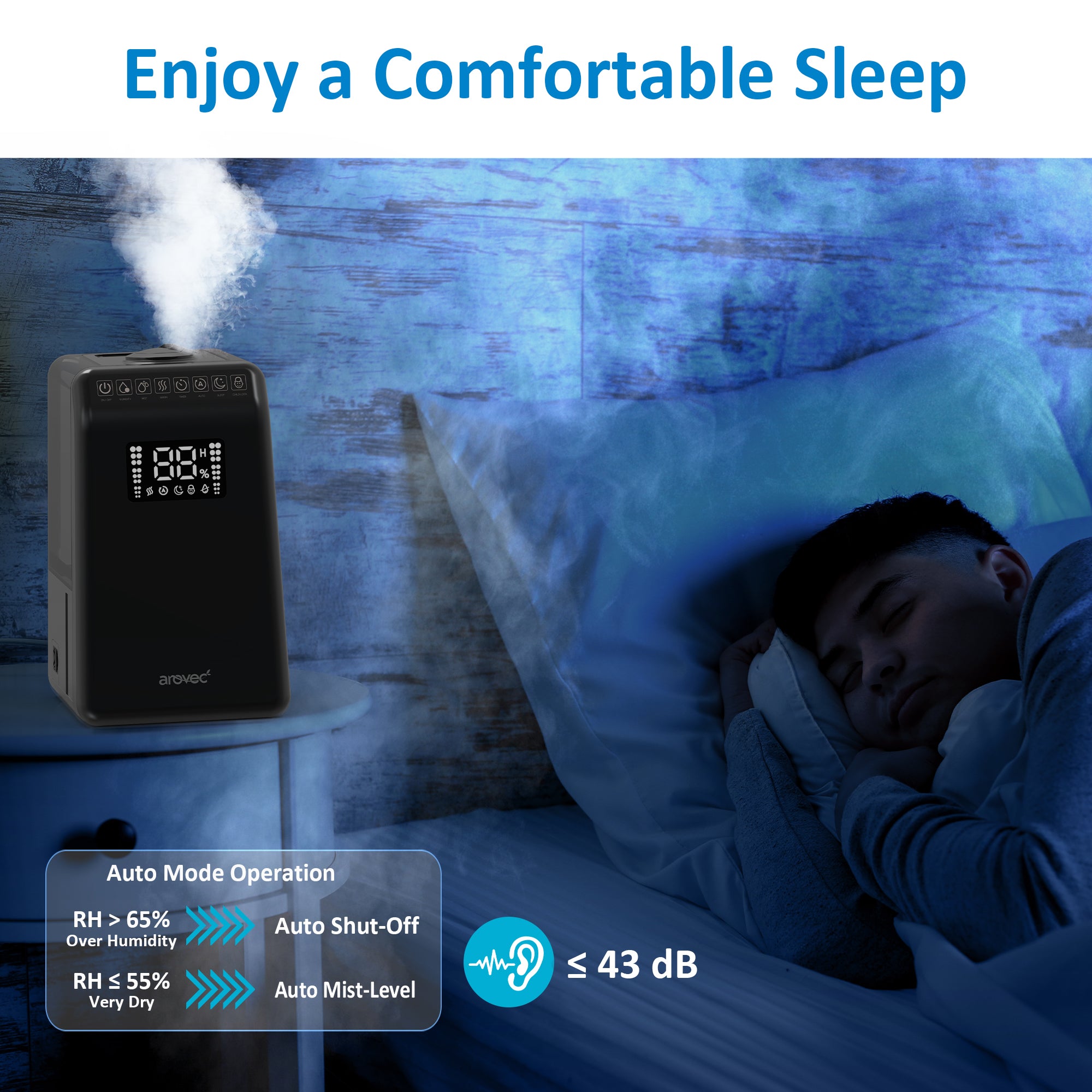 AROVEC Humidifier Ultrasonic Top Fill 6L, AroMist-550B