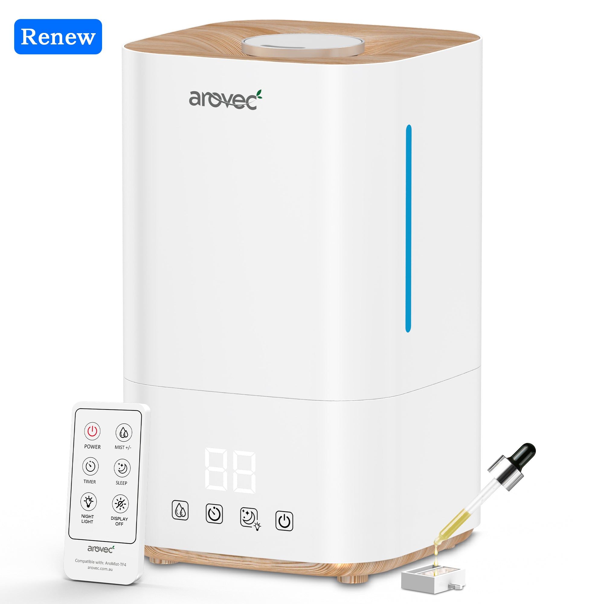 AROVEC Ultrasonic Top-Fill Cool Mist Humidifier, AroMist-TF4-R1  (Renew-Like New)