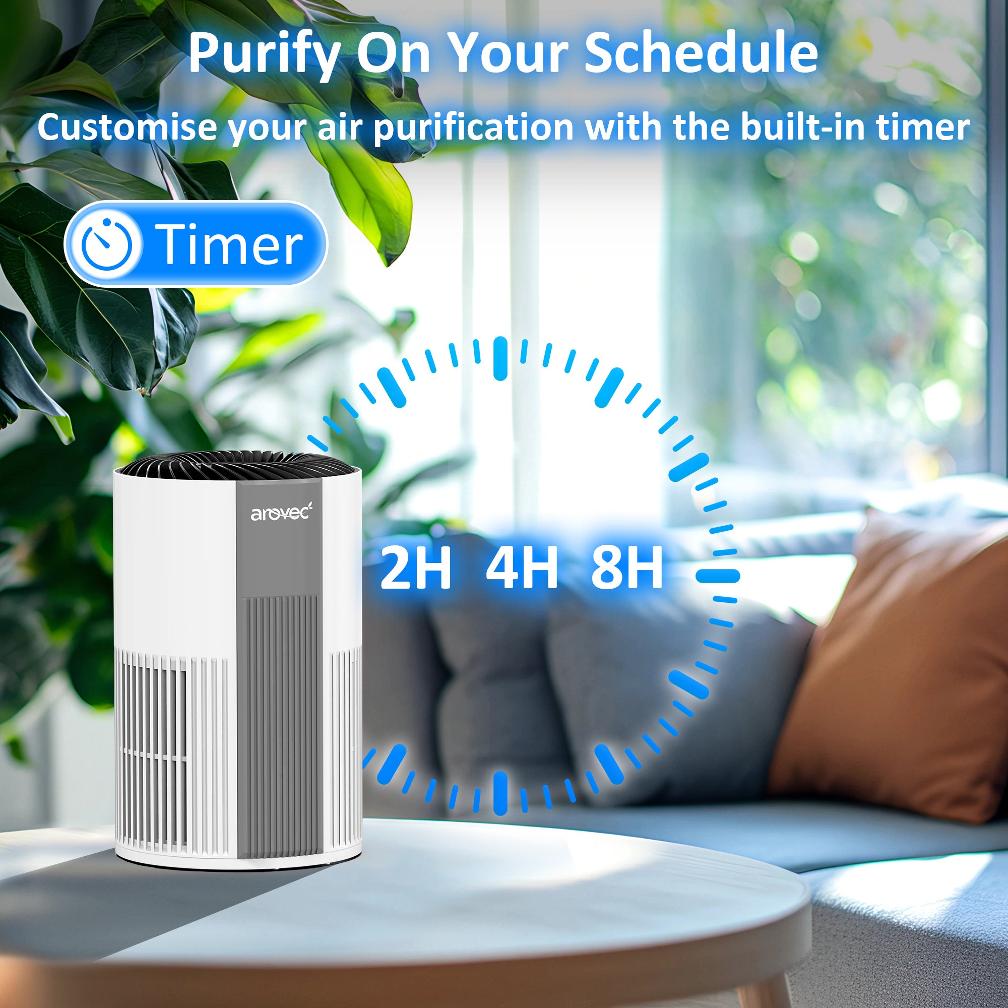 AROVEC Air Purifier Compact with H13 True HEPA Filter AV-P100