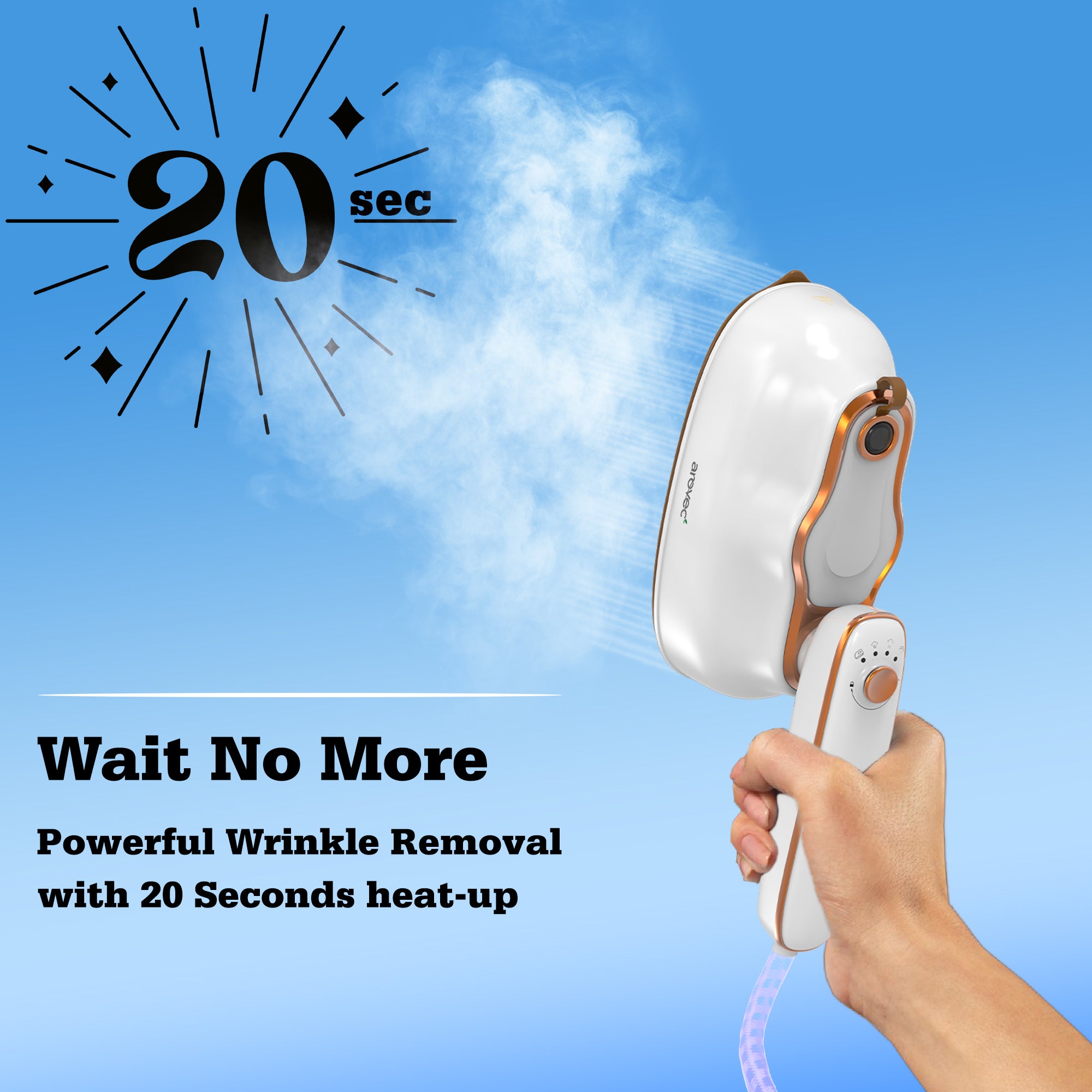 Arovec Clothes Steamer, 2-in-1 Iron & Hand Steamer, with 200ml Water Tank