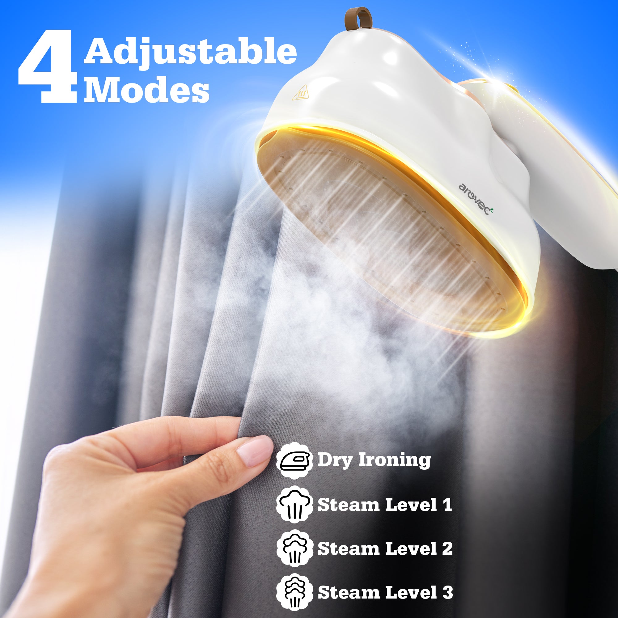 Arovec Clothes Steamer, 2-in-1 Iron & Hand Steamer, with 200ml Water Tank
