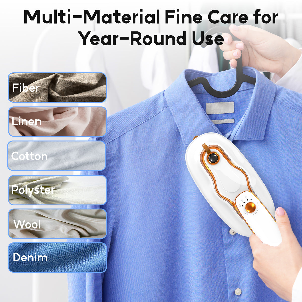 Arovec Clothes Steamer, 2-in-1 Iron &amp; Hand Steamer, with 200ml Water Tank