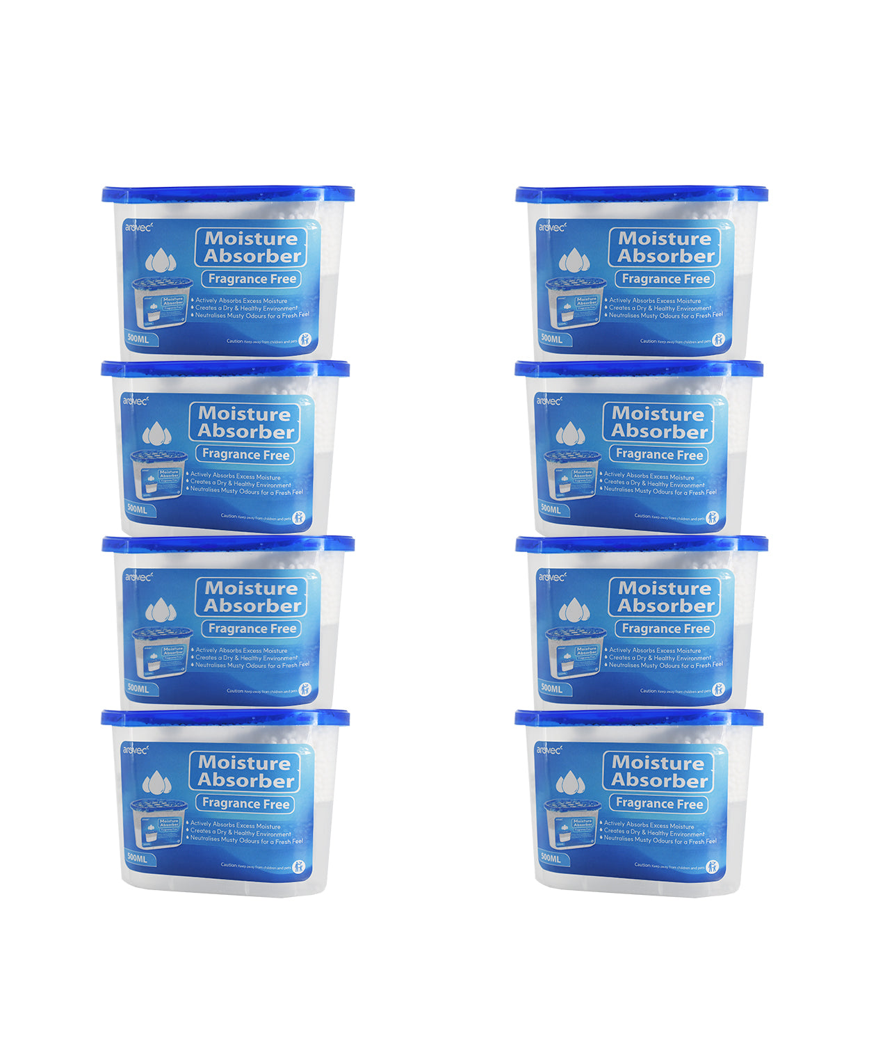 Arovec Moisture Absorber Dehumidifier, Unscented 8 Packs