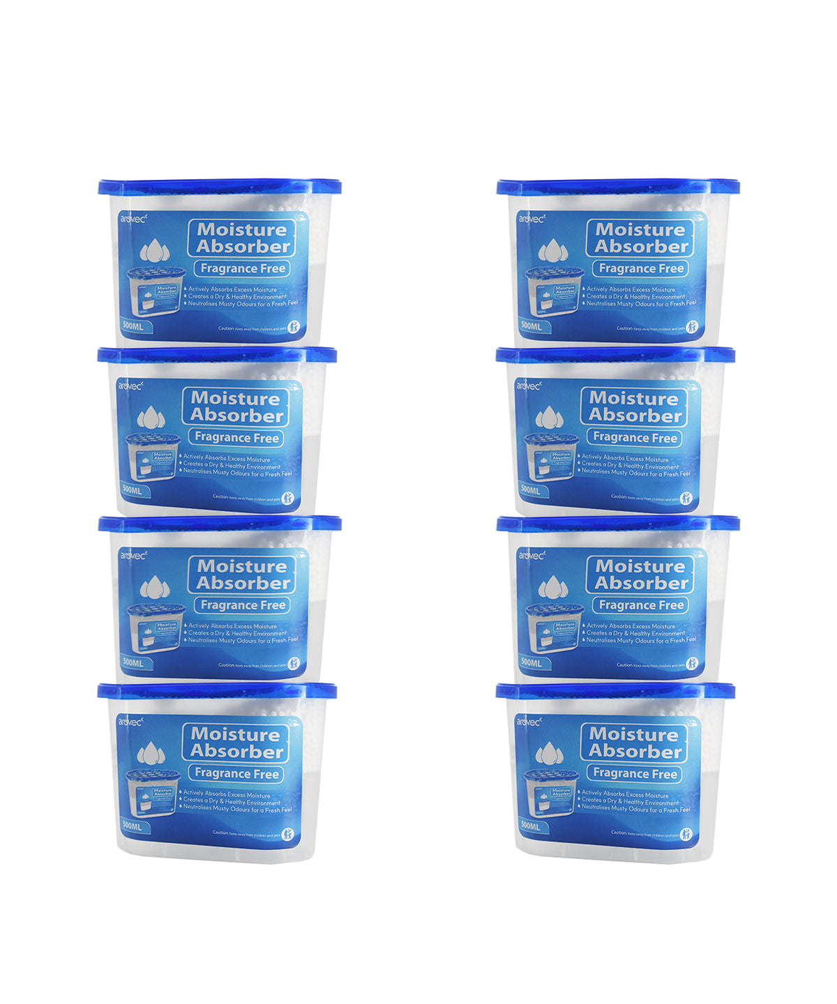 Arovec Moisture Absorber Dehumidifier, Unscented 8 Packs