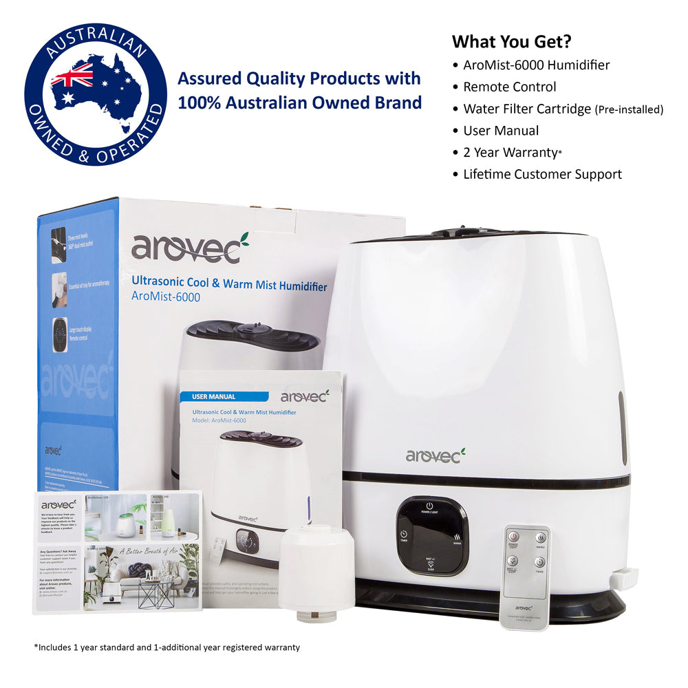 AROVEC Ultrasonic Cool Mist Humidifier & Aroma Diffuser, AroMist-6