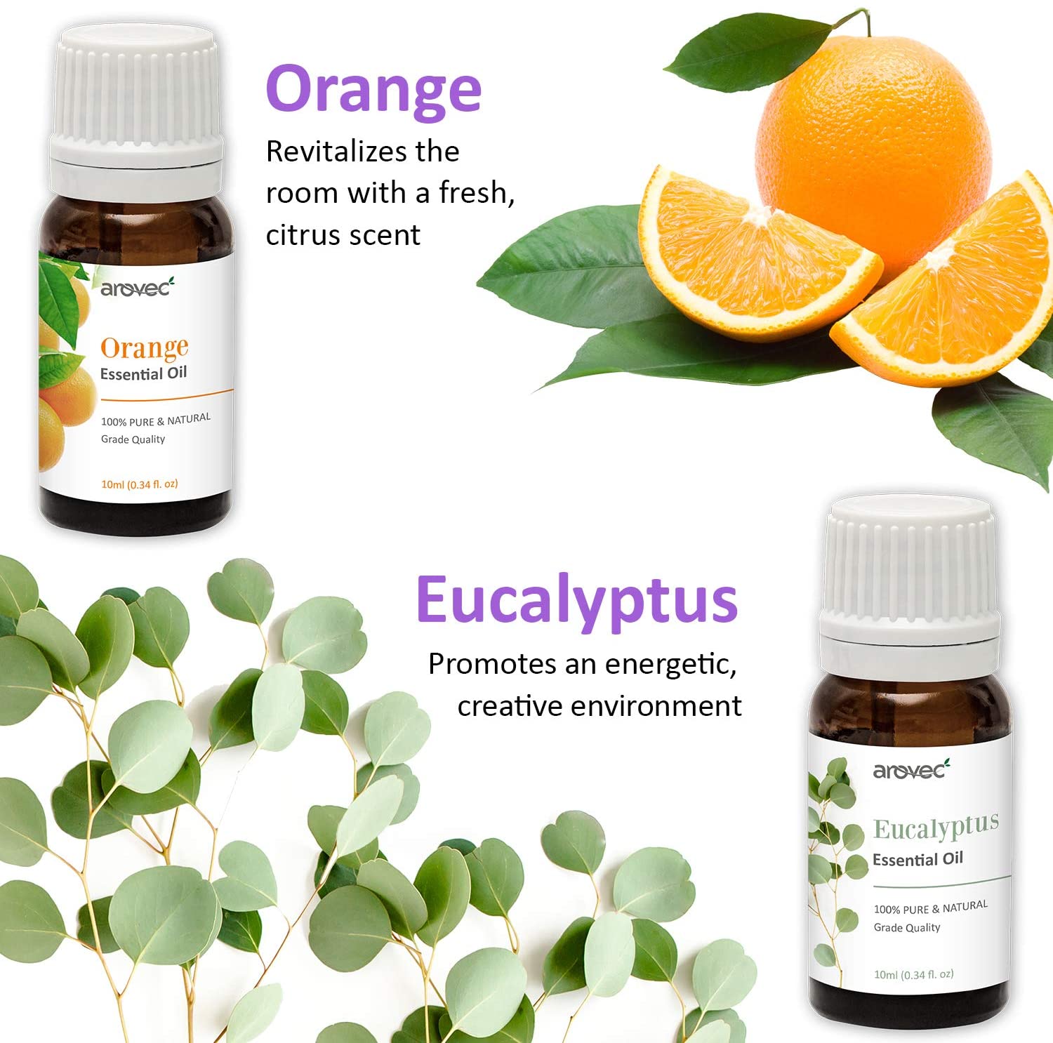 AROVEC 100% Pure & Natural Essential Oils