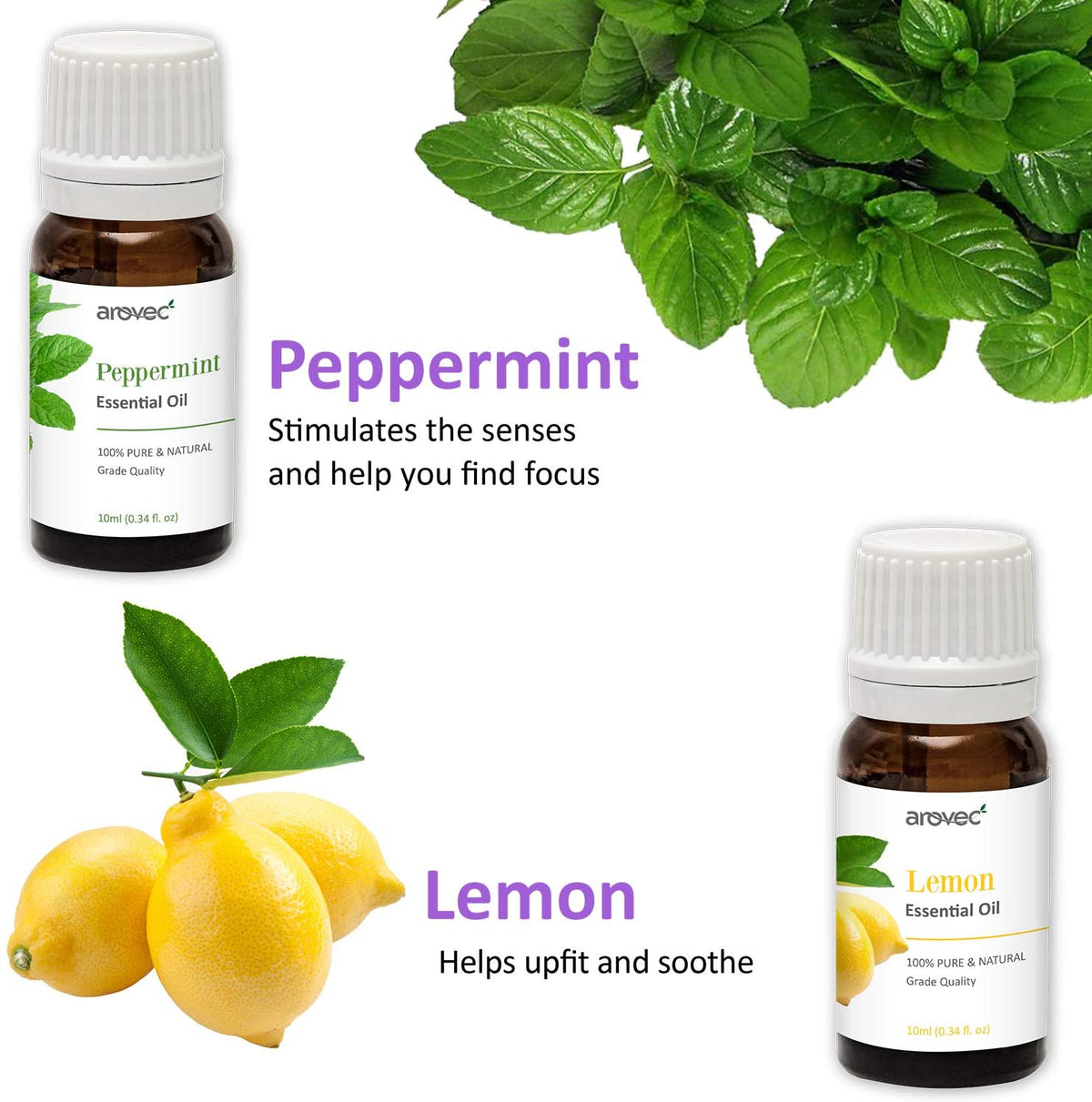 AROVEC 100% Pure & Natural Essential Oils